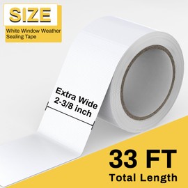 Powrocket White Window Weather Sealing Tape,Weather Stripping Tape for Insulation Side Panels,Keeps Hot Air Out in Summer,Sealing Gaps,Waterproof