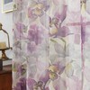ZJYPRSCU Floral Sheer Curtains 84 Inches Long Purple Flower Printed