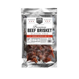 J&K Jerky Brisket Jerky Small Batch Handcrafted Beef Jerky Juicy Flavorful Specialty Jerky Sweet & Spicy 7 oz