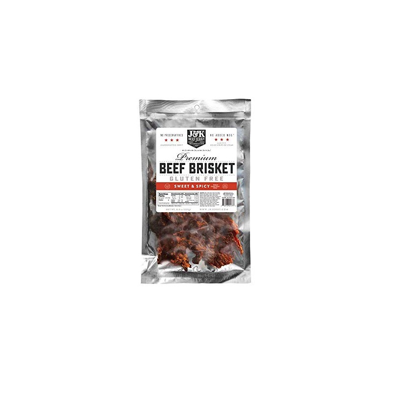 J&K Jerky Brisket Jerky Small Batch Handcrafted Beef Jerky Juicy