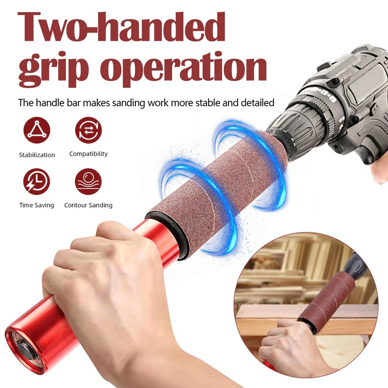 Rubber Sanding Drum Set, 1.5 Drill Grinding Arbor, Spindle Sander