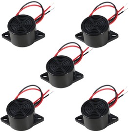 UHPPOTE Mechanical Buzzer Sounder 12VDC Continuous Beep with Leads 75dB for Access Control and Buzz-in System (Pack of 5)