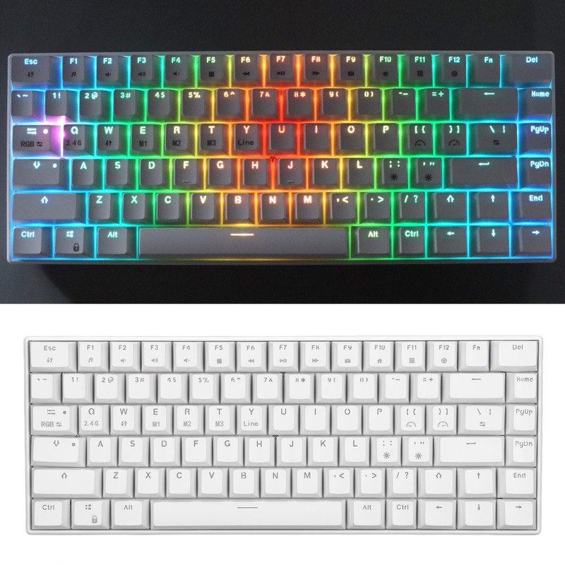 Mechanical Keyboard 82 Keys RGB Wireless 2.4G BT3.0 Type C