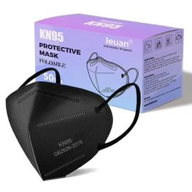KN95 Face Mask 50 Pack, Individually Wrapped, Black Disposable Face Masks, 5-Ply Protection against PM2.5 Breathable Comfortable Safety Mask with Over 95% Filtering