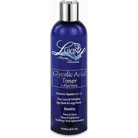 Glycolic Acid Toner an AHA BHA Facial Toner (8 oz) with Organic Alcohol Free Witch Hazel Hydrating Acne Toner, Pore Minimizer, Skin Exfoliator, Face Moisturizer for Acne Prone, Sensitive and Oily Skin