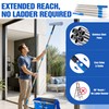 Window Cleaning Kit with Bucket, Squeegee, Scrubber & 80in Handle,