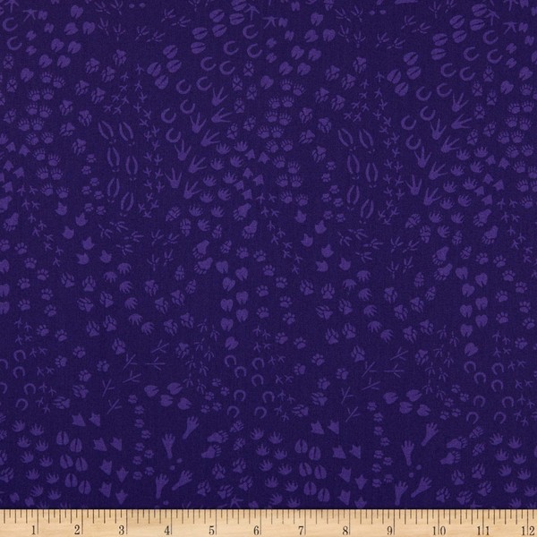FreeSpirit Migration Animal Tracks Purple, Fabric by the Yard
