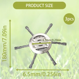 EujRcf 1Pcs Durable Strimmer Head, Wire Strimmer Head, 180mm Diameter, Compatible with Various Strimmers, Ideal for Gardens, Lawns, and Outdoor Areas, Strimmer Wire Brush Head with Knotted Wire