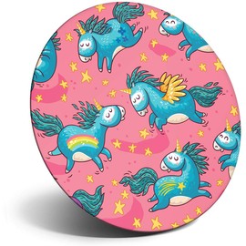 Destination Vinyl ltd Magnet for Refrigerator, Fridge - Cute Unicorns Horse Pink Fun for Office, Cabinet and Whiteboard, Magnetic Stickers, 2238