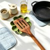 Ceramic Spoon Rest for Stove Top, Cute Green Lucky Four