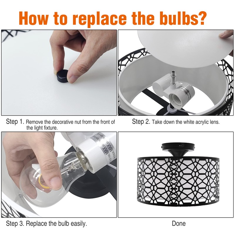 Facon 12V RV Pendant Light Fixtures - 11'' Interior Ceiling