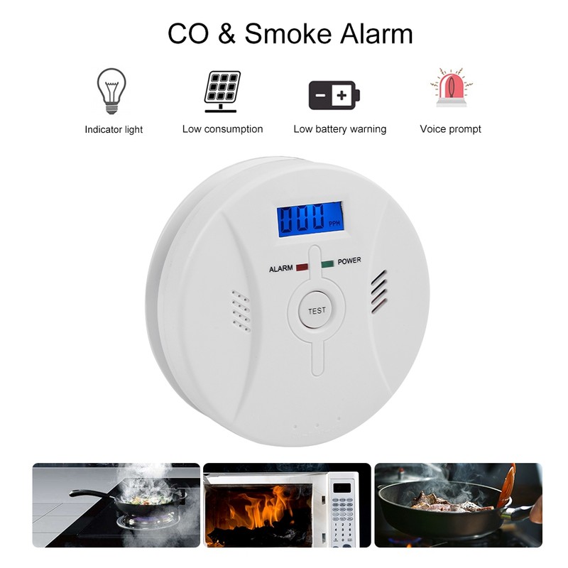 Combination Carbon Monoxide Smoke Alarm Gas Sensor CO & Smoke