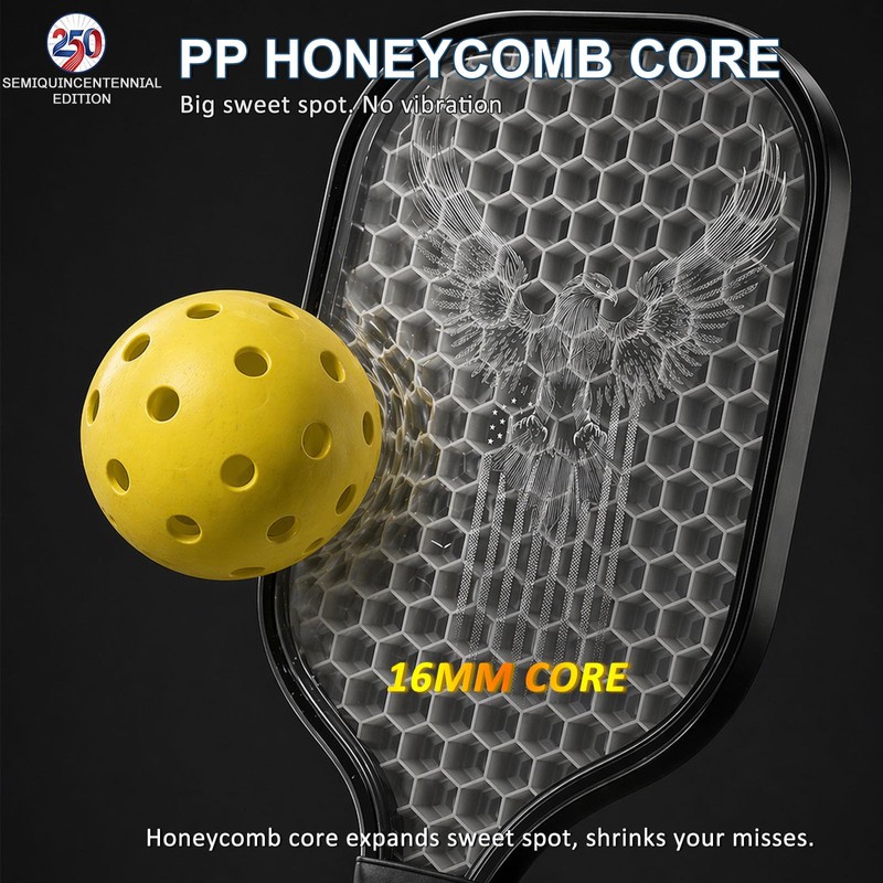 Pickleball Paddle, 250th Anniversary Edition, T700SC Carbon Fiber Face with