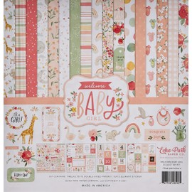 Echo Park Paper Company 646416 12" X12" Echo Park 30.5 x 30.5 cm, Welcome Baby Girl Collection Kit, 12-x 12-Inch
