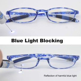 Mcoorn Blue Light Blocking Anti Glare Reading Glasses(Flexible and Lightweight) Plastic Portable Readers for Women
