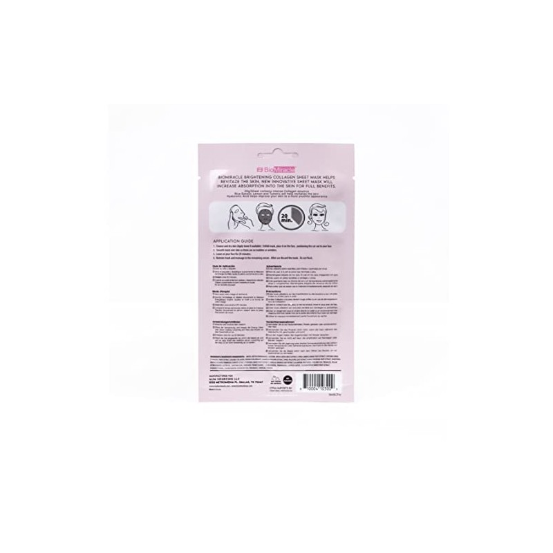 BioMiracle Revitalizing Collagen Face Mask, Infused with Rice Extract, Lemon