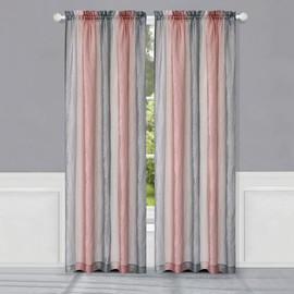 Ombre Panel Light Filtering Semi-Sheer Window Curtain - 84 Inch Length, 50 Inch Width - Blush- Light Filtering Soft Polyester Drapes for Bedroom Living & Dining Room by Achim Home Decor