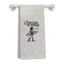 Kemingni Coastal Cowgirl Decor Kitchen Towels, Howdy Cowgirl Summer Decorative Hand Towels for Bathroom, Cowgirl Bathroom Decor, Coastal Kitchen Decor, Coastal Dish Towels for Kitchen, 16x24 Inches