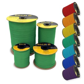 EdcX 4mm Nylon Paracord 550 50m (165 feet) - Type III, 100% Nylon Rope, 7 Strand Rope, 4mm Nylon Rope in Solid Colors (Green, 50 m)