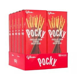 Sticks Glico Pocky Chocolate Cream Covered Biscuit, 1.41 oz,5 PACK, 10 PACK, 20 PACK - 10 PACK