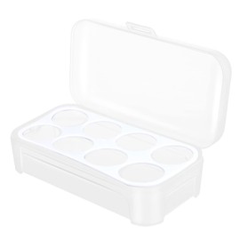 Yardwe Plastic Storage Bins 8 Eggs Storage Box Egg Protection Box Refrigerator Egg Holder Container Portable Eggs Carrier (White) Storage Drawers
