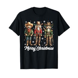 Christmas Outfit Cowboy Nutcracker Figure Christmas Pyjamas T-Shirt, black