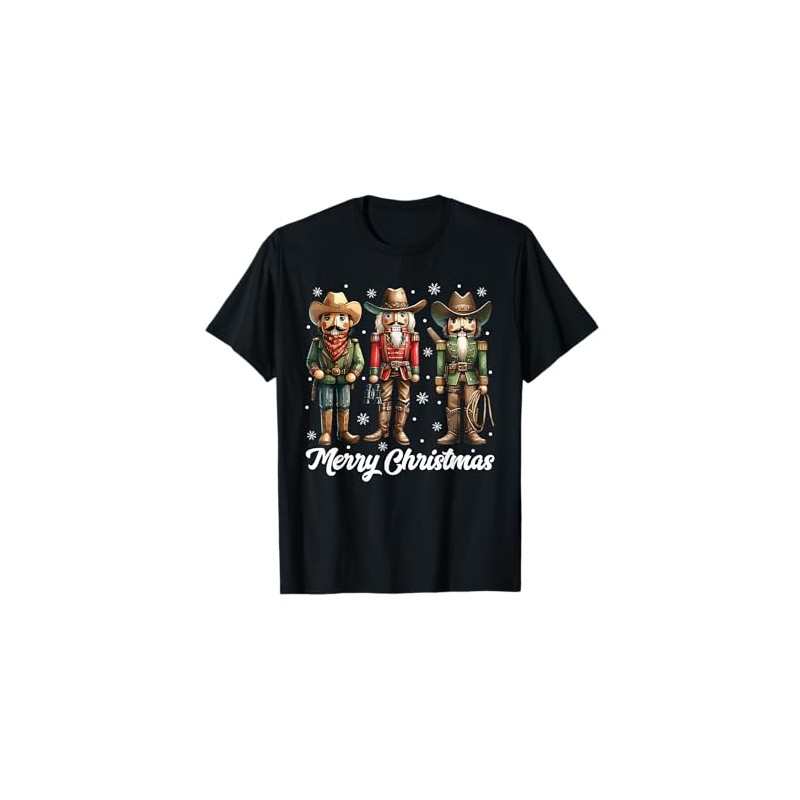 Christmas Outfit Cowboy Nutcracker Figure Christmas Pyjamas T-Shirt, black