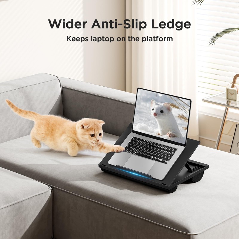 Adjustable Laptop Stand with 8 Angles - Dual Cushion Desk