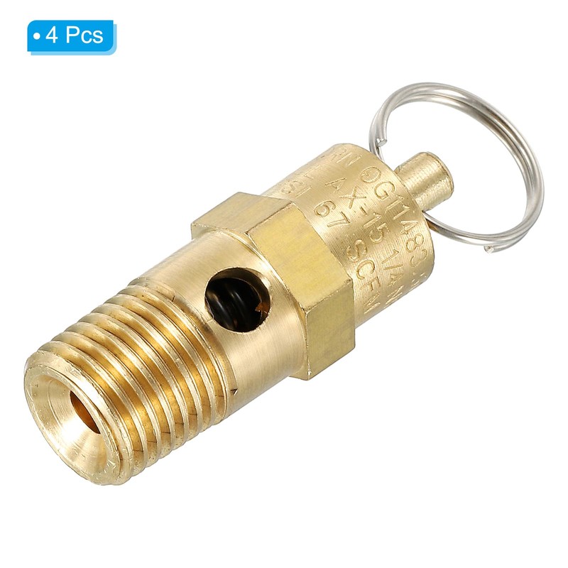 PATIKIL 1/4 Male NPT Safety Valve, 4 Pack Pressure Release