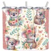 Cute Koala Aussie Glitter Effect  Flower Floral 20oz Tumbler Insulated Travel