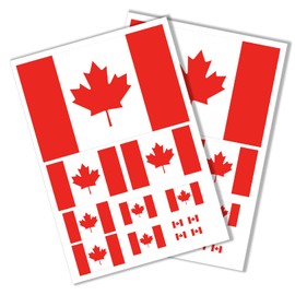 Canada Flag Stickers, 24 PCS Canadian Sticker, Vinyl Maple Leaf Sticker, Canada Day Decorations, Canadian Flag Decal for Cars, Laptops, Motorcycles