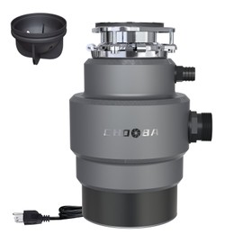 Chooba Garbage Disposal 3/4HP, Continuous Feed Food Waste Disposal, Garbage Disposal with Power Cord, Quiet Food Waste Grinder for Kitchen Sink, Gray