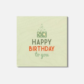 Unbranded Happy Birthday To You Gift Stylish 4'' X 4'' Square Wooden Coaster