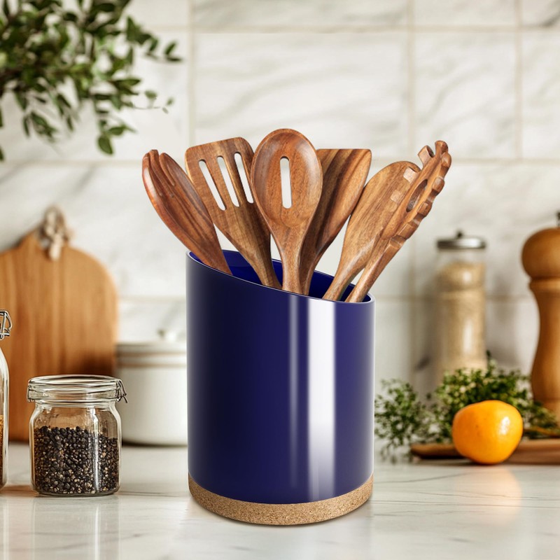 KITEISCAT Large Ceramic Utensil Holder for Kitchen Counter, Modern Crock