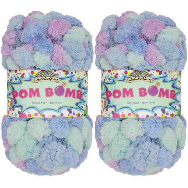 JubileeYarn Pom Bomb Yarn - Super Bulky Polyester - Diamonds