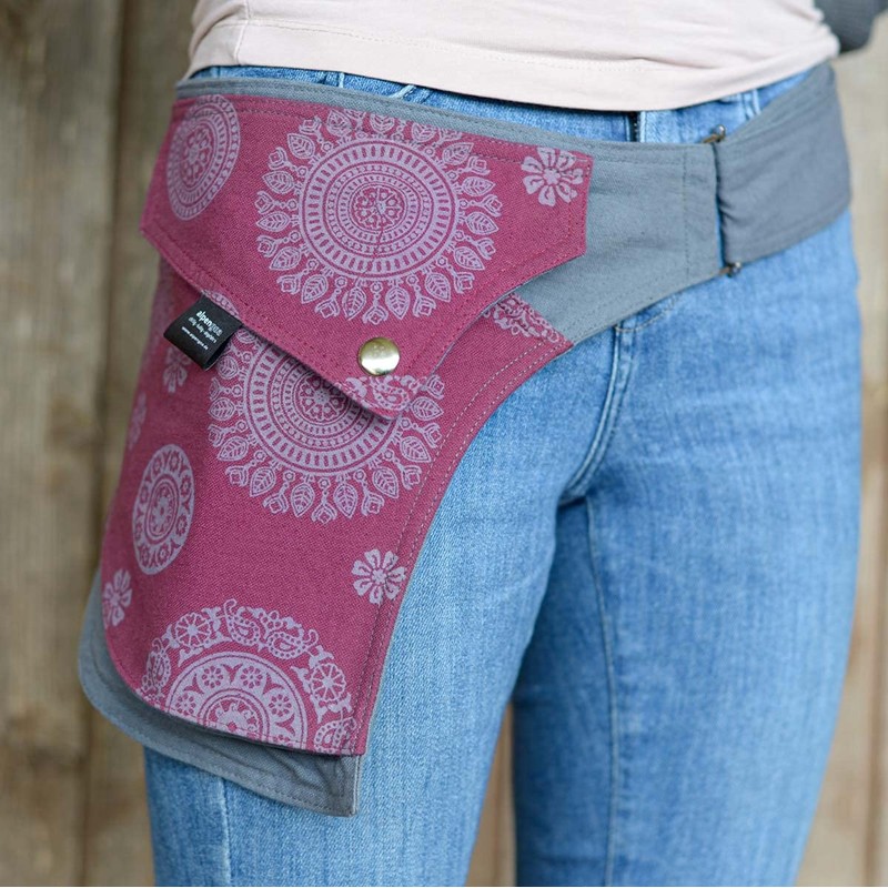 Hipbag Waist Bag Model Nandari Belt Bag Bum Bag, Grey-berry