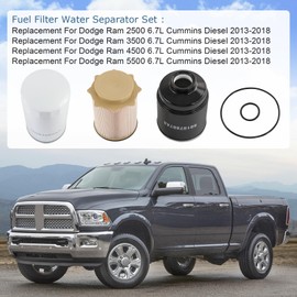 6.7L Cummins Fuel Filter Water Separator and Oil Filter Set replacement for 2013-2018 Dodge Ram 6.7L Cummins Diesel 2500 3500 4500 5500 Replaces 68197867AA 68157291AA 5083285AA