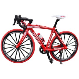 Bicycle Model, Simulation Bicycle Decoration, Mountain Bike Model, Miniature Alloy Road Bike, Metal Die-Cast Toy, Ornaments for Bicycle Lovers (Red)