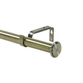 Urbanest 1-inch Diameter Bouton Adjustable Single Drapery Curtain Rod, 28-inch to 48-inch, Antique Brass