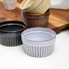 Reactive Glaze Ramekins Set Of 4 Ribbed Stoneware Round 200ml