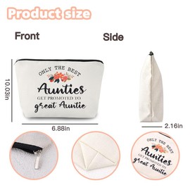 Aunt Makeup Bag Gifts from Nephew Niece Auntie Birthday Christmas Gifts for Women Auntie Floral Makeup Bag for Women New Aunt to be Gifts Travel Zipper Pouch Aunt Retirement Gifts Bags for Her