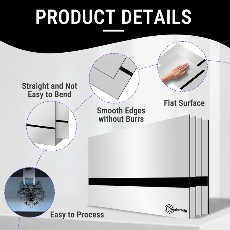 Creatorally ABS Plastic Plate, Laser Blanks for Engraving 30 x