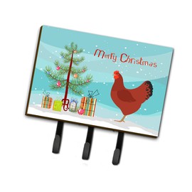 Caroline's Treasures BB9210TH68 New Hampshire Red Chicken Christmas Leash or Key Holder, Teal, Wall Hooks, Key Hooks Holder, Coat Rack Wall Mount, Coat Hooks, Hooks for Hanging Keys, Towels, Aprons, L