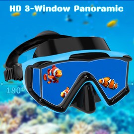 Keary Kids Swim Goggles with Nose Cover 3-Window Swimming Goggles for 4-16 6-14 8-12 3-5 4-7 Years Old Underwater Swim Mask for Toddler Boys Girls Youth Child Water Pool Goggle Anti-Fog Clear Glasses