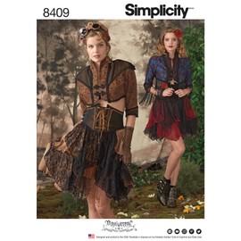 Simplicity 8409 Women's Western Steampunk Costume Cosplay Sewing Pattern, Sizes 14-22