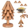 Figtacico Wooden Tree Trivets for Hot Dishes - Wood Tree
