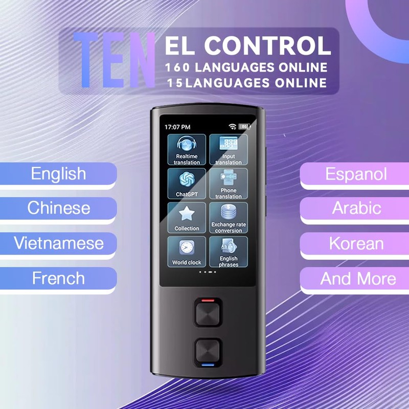 AI Language Translator Device, Voice-Text Translator Device in 138 Languages
