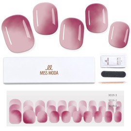 MISS MODA Gel Nail Seal, Nail Seal, Curing Type, For Hands, 2 Weeks Long, Latest Design, 3 Point Gel Nail Set, Just Stick On Nail Seal, 32 Tips Configuration (X019)