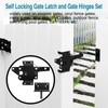 Self Locking Gate Latch and Gate Hinges Set Heavy Duty