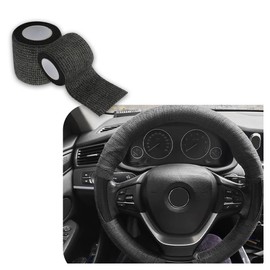 OFBAND 2PCS 14.76Ft Steering Wheel Wrap Tape No-Slip,Sweat Absorption Steering Wheel Tape for Protection Self Adhesive,Universal Car Wheel Cover Car Accessories Fit Car Truck SUV (Black)